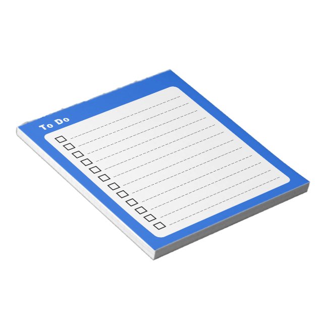 To Do Blue Minimalist Notepad (Angled)