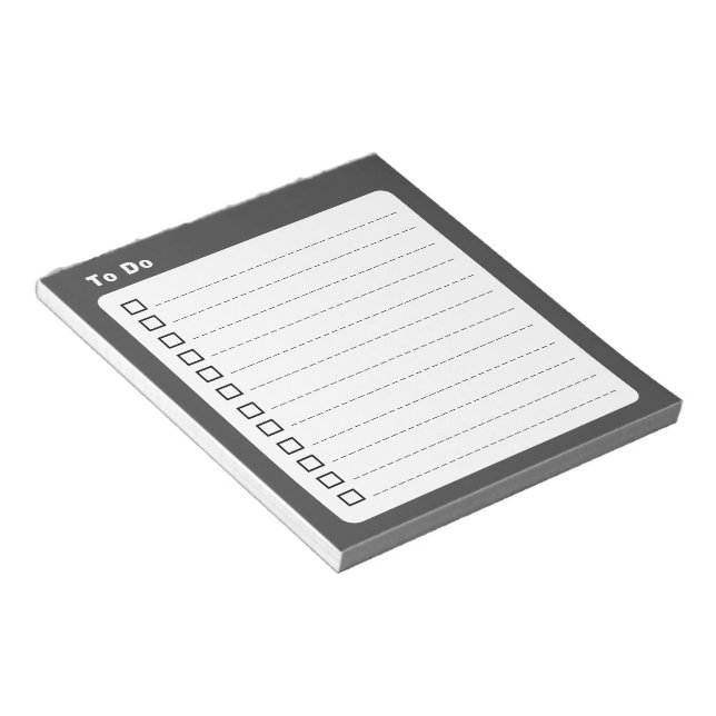 To Do Grey Minimalist Notepad (Angled)