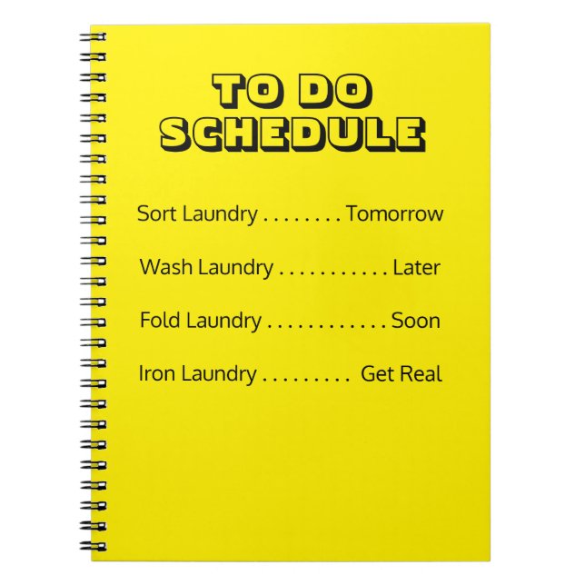 To Do Laundry Schedule Notebook (Front)