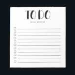 To Do List Bold Script Notepad<br><div class="desc">Simple To Do List with your name and bold script.</div>