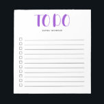To Do List Bold Script Purple Notepad<br><div class="desc">Simple To Do List with your name and bold script.</div>