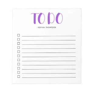 To Do List Bold Script Purple Notepad