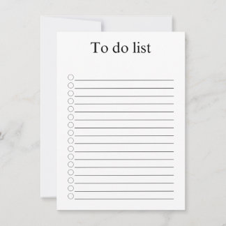 To do list card