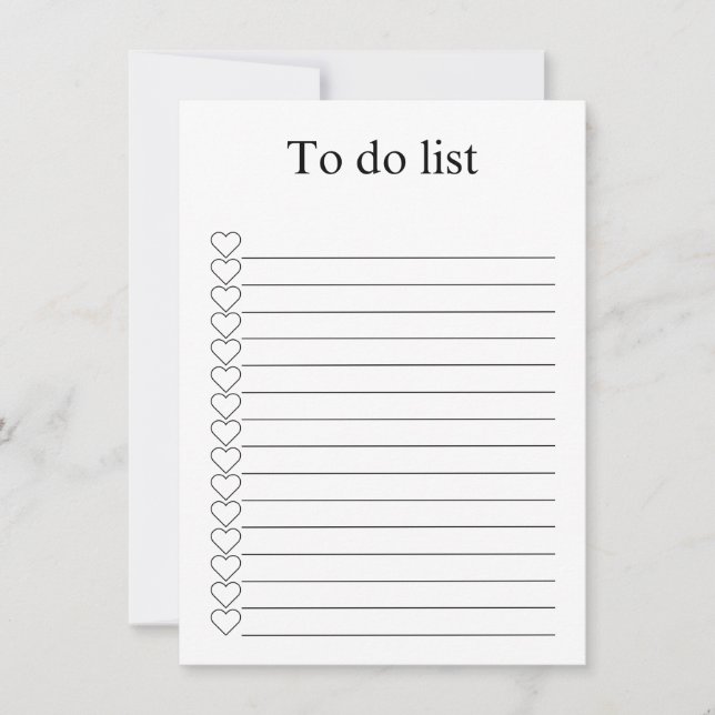 To do list card (Front)