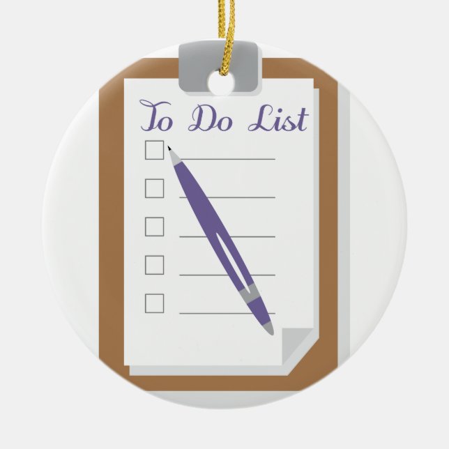 To Do List Ceramic Ornament (Front)
