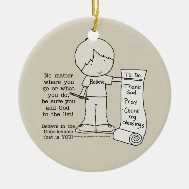 To Do List Ceramic Tree Decoration (Front)