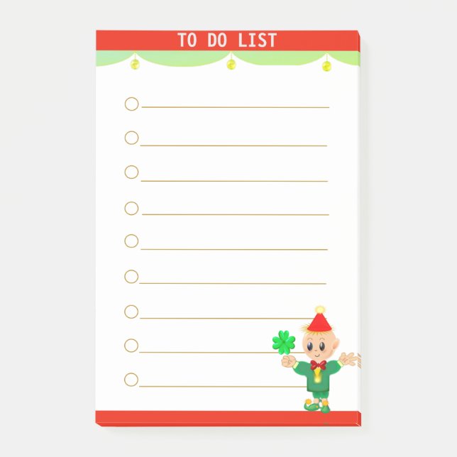 To Do List & Cute Elf Post-it Notes (Front)