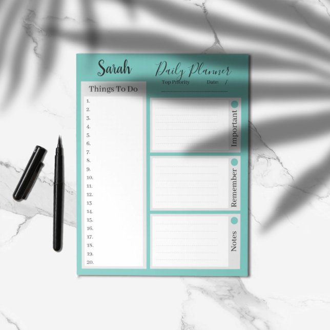 To do list daily planner reminders teal  notepad (Creator Uploaded)