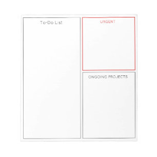 To-Do List Dry Erase White Board & Custom Sections Notepad