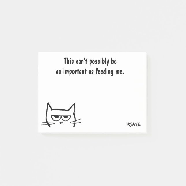 To Do List - Feed Angry Cat First - Funny Post-Its Post-it Notes (Front)