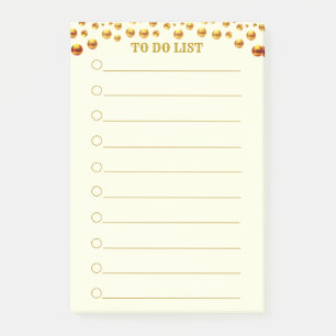 To Do List & Golden Confetti on Ivory Lined Post-it Notes