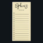 To Do List Hearts Brush Script Yellow Magnetic Notepad<br><div class="desc">Simple To Do List features name in brush script.</div>