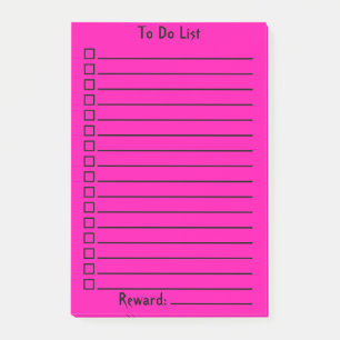 To Do List   Intense Pink Post-it Notes