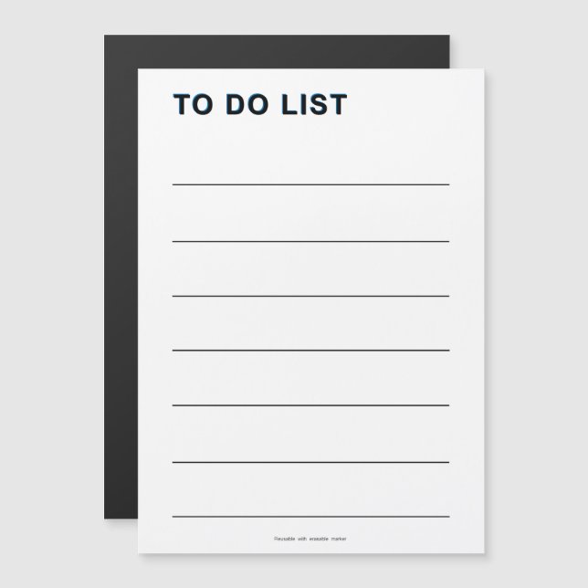 To Do List Magnetic Invitation (Front/Back)
