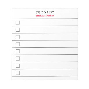 TO DO LIST Minimalist Modern Lined Check Boxes Notepad