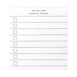 TO DO LIST Minimalist Modern Lined Check Boxes Notepad