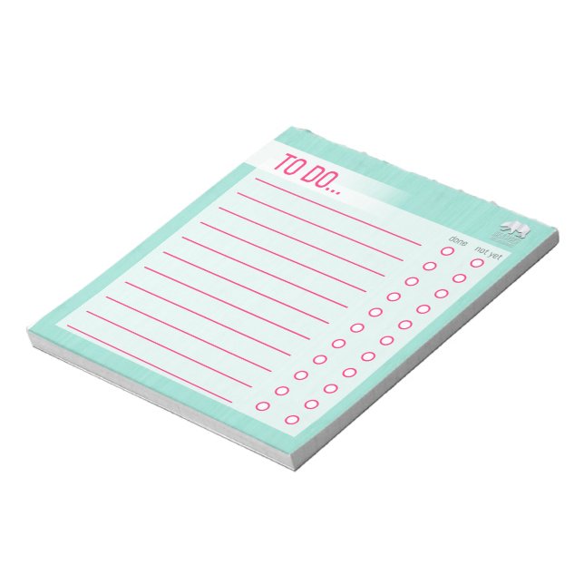 To Do List Notepad - Aqua Tree (Rotated)