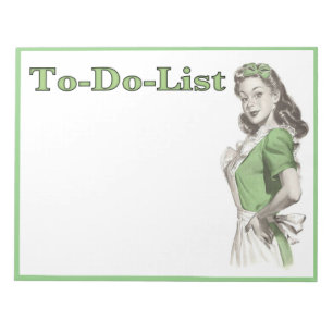 To-Do-List Notepad with Vintage Housemaid