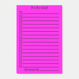 To Do List   Pink/Violet Post-it Notes