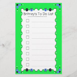 To Do List Stationary Stationery