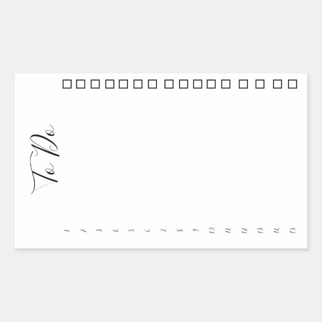 To Do List Sticker With Check Boxes (Front)