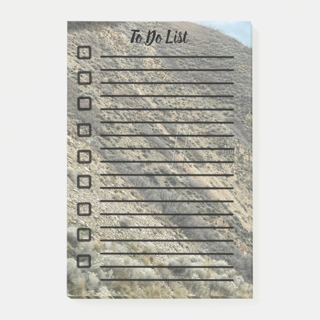 To Do List Sticky Note Desert Mountain Side (Front)