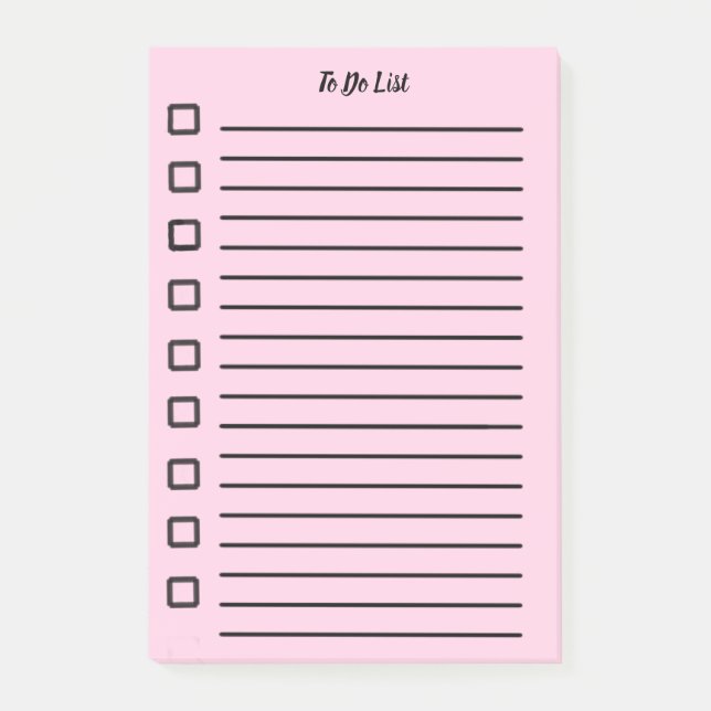 To Do List Sticky Note Pink 2 (Front)