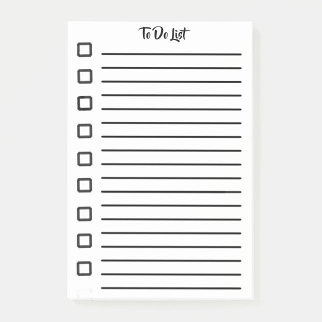 To Do List Sticky Notes White (Front)