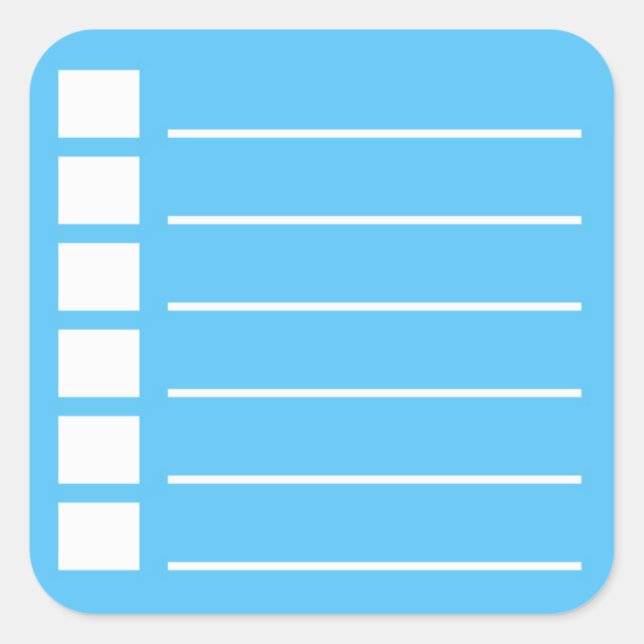 To Do List with Check Off Square Sticker (Front)