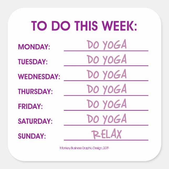 TO DO LIST: YOGA SQUARE STICKER (Front)