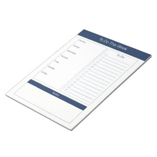 To Do This Week - Weekly Planner - Navy Notepad