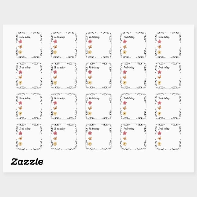 'To Do Today' Bullet Journal or Planner Square Sticker (Sheet)