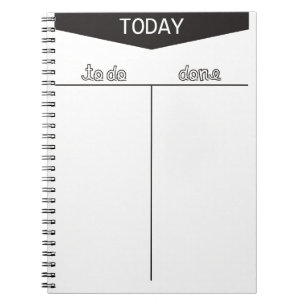 TO DO TODAY DONE LISTS ORGANIZE MOTIVATIONAL NOTEBOOK