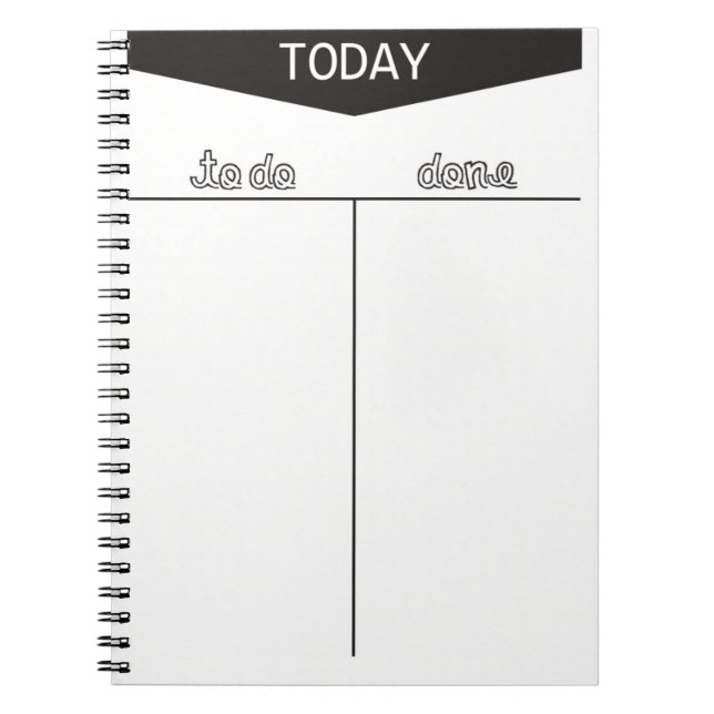 TO DO TODAY DONE LISTS ORGANIZE MOTIVATIONAL NOTEBOOK (Front)