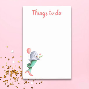 To Do Whimsical Owl Mermaid Post-it Notes
