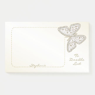 "To Doodle List" Doodle Art Butterfly Personalised Post-it Notes