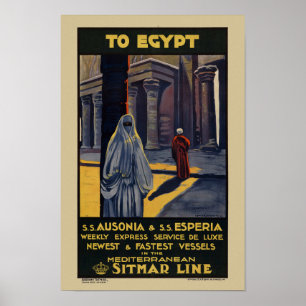 To Egypt Vintage Travel Poster 1928