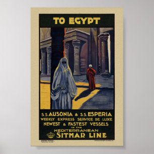 To Egypt Vintage Travel Poster 1928