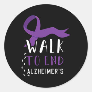 To End Alzheimerheimer Heimers Awareness Classic Round Sticker