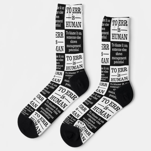 "To Err is Human" Socks (Left)