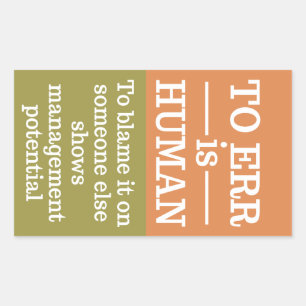 "To err is human" stickers