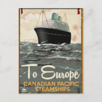 To Europe Vintage Canadian Travel poster
