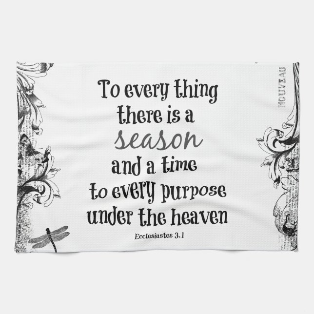To everything there is a season Bible Verse Tea Towel (Horizontal)
