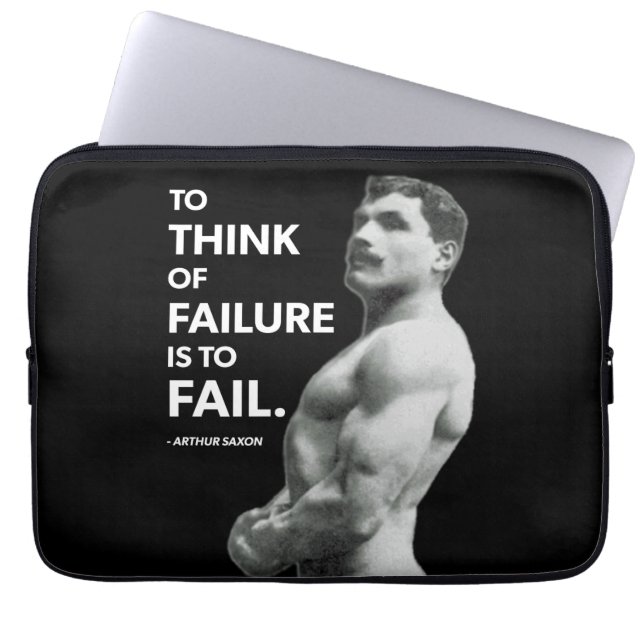 To Fail (Arthur Saxon) - Old School Bodybuilding Laptop Sleeve (Front)