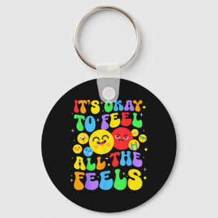 To Feel The Feels Mental Health Awareness Groovy Key Ring