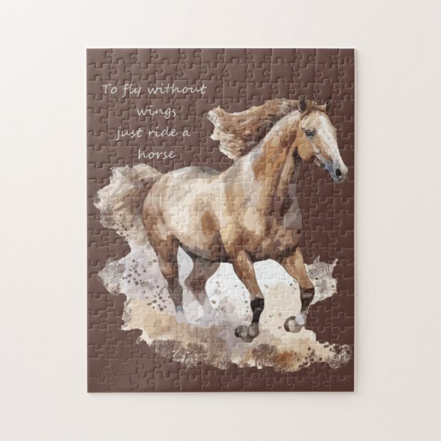 To Fly Without Wings just Ride a Horse  Jigsaw Puzzle (Vertical)