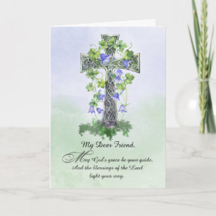 To Friend St Patricks Day Celtic Cross Shamrock Card