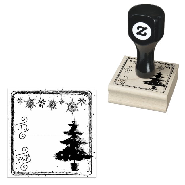 To From Christmas Tree Gift Tag Stamp (Stamped)