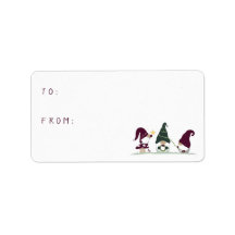 To/From Gift Labels: Cute Cottagecore Gnomes Label