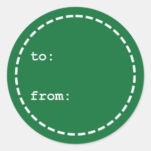 To/from Green and White Christmas Gift Tag
